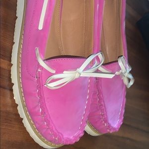 Pink boat shoes